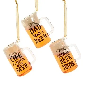 Kurt Adler kersthanger glas bier woorden
