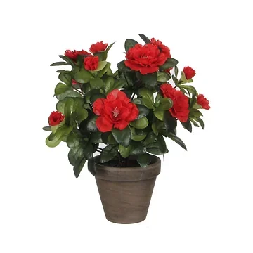 Mica Decorations kunstplant Azalea rood in pot 20 x 27 cm