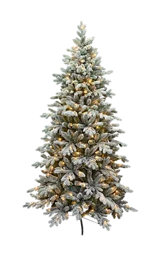 Evergreen kunstkerstboom Janga sneeuw met verlichting 180 x 125 cm