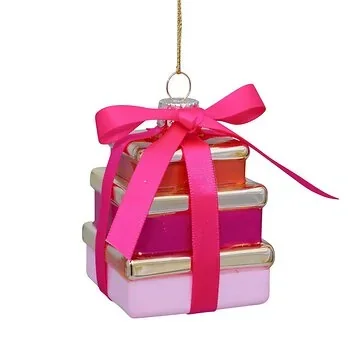 Vondels Kersthanger cadeaus roze 9.5 cm