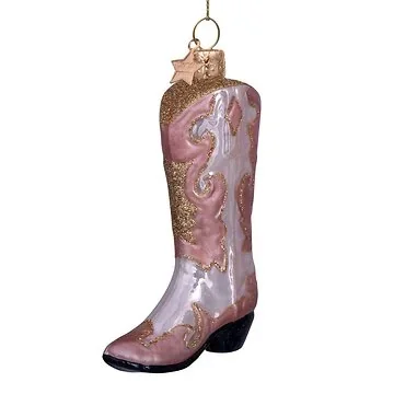 Vondels Kersthanger cowboylaars champagne 12 cm
