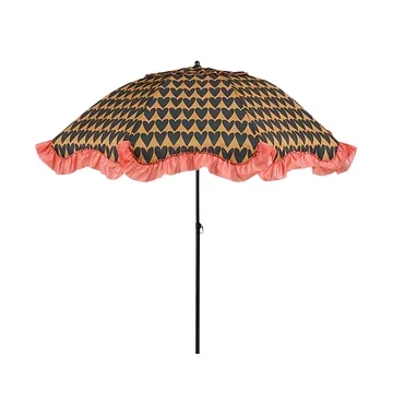 Mica Decorations Parasol Hartjes Zwart 238 x 220 cm
