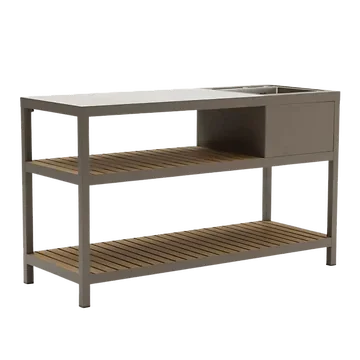 Ease Up Bolzano Buitenkeukenkast met Spoelbak 2-laags Espresso 160 x 60 x 95 cm