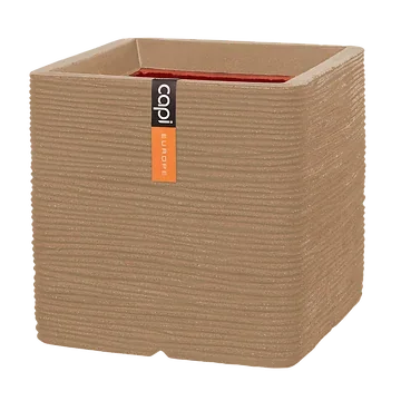 Capi Europe Bloempot Nature Rib Vierkant Beige 50 x 50 x 50 cm