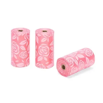 Beeztees afbreekbare poepzakjes rozengeur 12 x 15 stuks