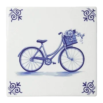 Heinen Delfts Blauw Tegel Fiets 13 cm