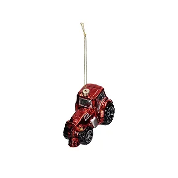 Kersthanger Tractor Glas Rood 9.5 cm