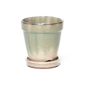Pot met schotel Pistache 11 x 11.5 cm