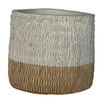 De Bosrand Pot Cilinder Wit-Naturel 12.5 x 10.5 cm