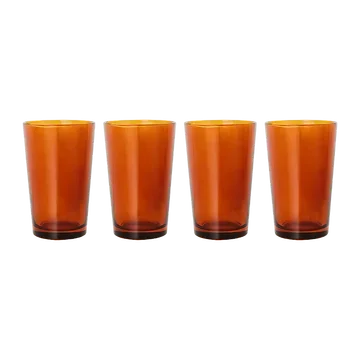 HKliving Theeglazen 70's Glassware Amber Brown 4 stuks 0.43 L