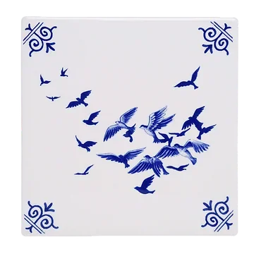 Heinen Delfts Blauw Tegel Vogels 13 cm