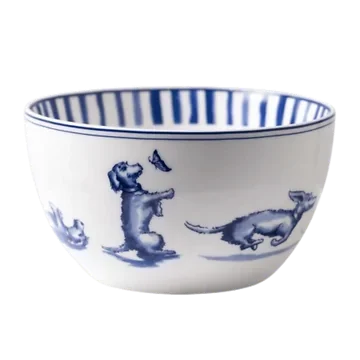Heinen Delfts Blauw Yoghurtschaaltje Teckel Nhaan