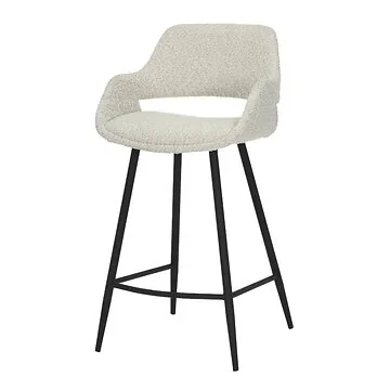 24Seven Barstoel Dario Bouclé Offwhite Wit 50 x 49 x 103 cm