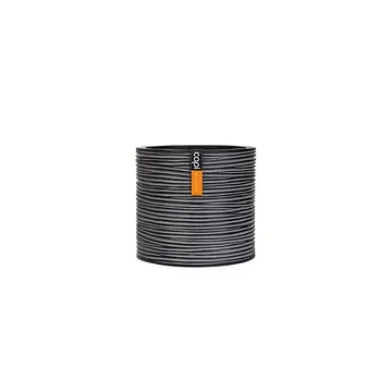 Capi Europe Vaas cilinder Rib antraciet 17 x 17 x 15 cm
