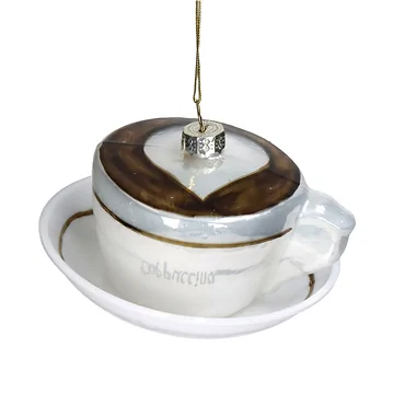 Kersthanger Cappucino Kopje Glas Bruin 10.2 cm