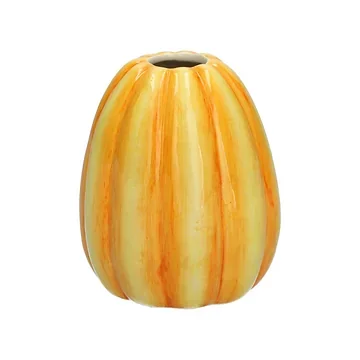 Vaas pompoen oranje 11 x 12.5 cm