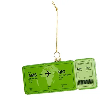 Boardingpass Amsterdam - Rio de Janeiro kerstornament Yup in de boom