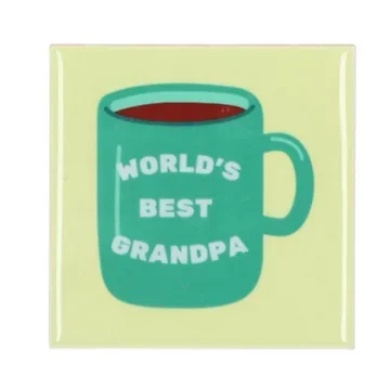 Daan Kromhout Design Tegel World's Best Grandpa Green 10 x 10 cm