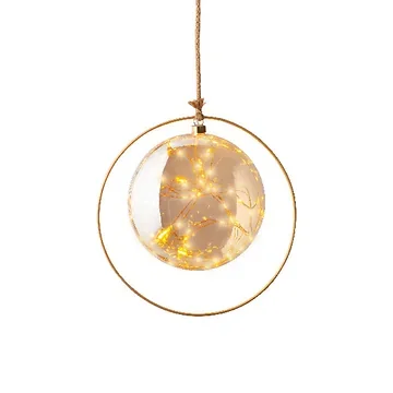 Micro LED bal met koperen ring klassiek warm 26 cm