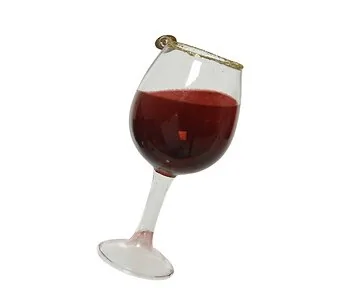 Decoris kersthanger Wijnglas glas 13 cm