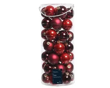 Decoris Kerstballen glas mix rood 49 stuks Ø 6 cm