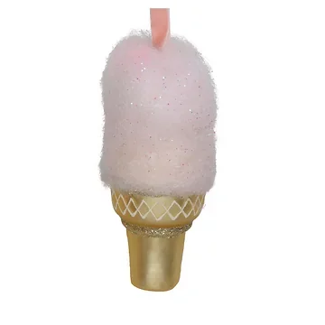 Kersthanger Suikerspin Glas Roze 12 cm
