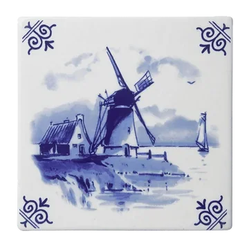 Heinen Delfts Blauw Tegel Molen 13 cm