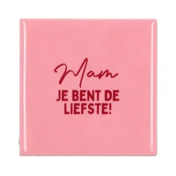 Daan Kromhout Design Tegel Mam Je Bent De Liefste! Pink 10 x 10 cm