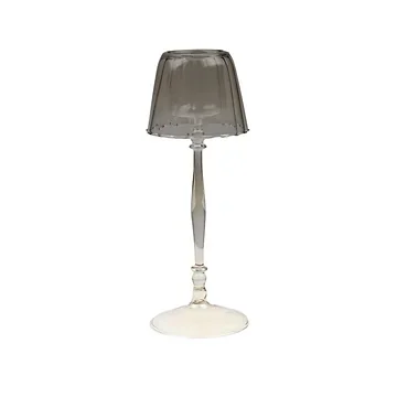 Glazen lamp lichtgrijs 9 x 23 cm