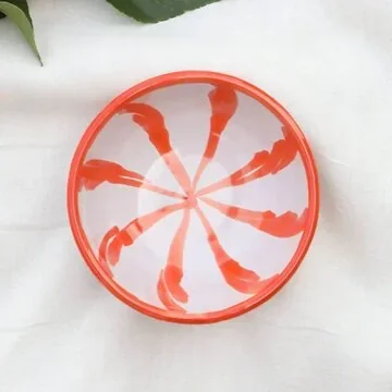Lenta Living Tapas Schaaltje Streep Naranja 10 x 4 cm