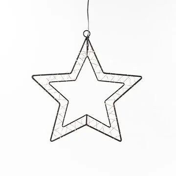 Anna's Collection Kerstster zwart met verlichting 30 x 30,5 cm
