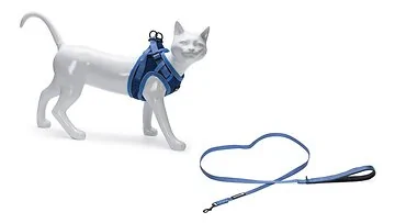 Beeztees kattentuigje met lijn Parinca blauw S/M 23-28 cm