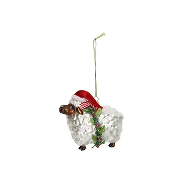 Kersthanger Schaap Glas Wit 10.1 cm