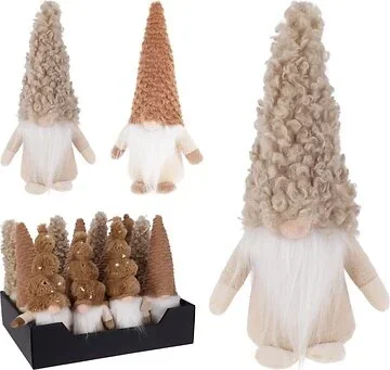 Gnome hoge muts bruin 22 cm