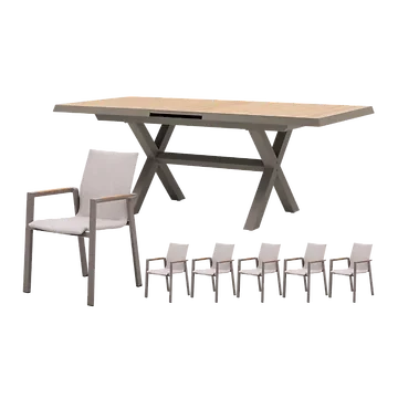 Royal Seasons Diningset 6-zits Solare Espresso