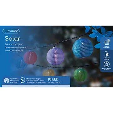 Lumineo Solar Lantaarn lichtsnoer 10 lichtjes 4.5 meter
