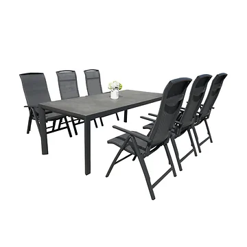 Royal Seasons Diningset 6-zits La Palma Antraciet