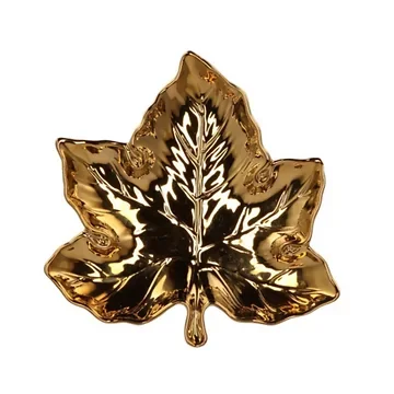 Schaal blad goud 18 x 18 x 4 cm
