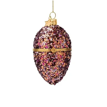 Vondels Kersthanger ei met glitters 11 cm