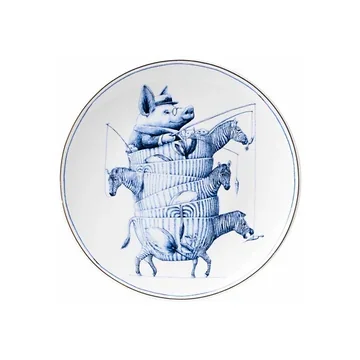 Heinen Delfts Blauw Wandbord Redmer Hoekstra Zebra