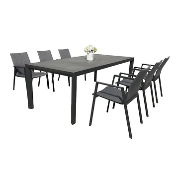 Royal Seasons Diningset 6-zits Alora Antraciet