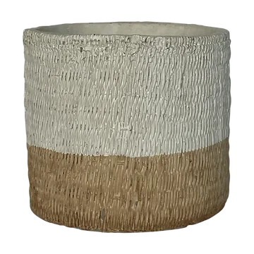 De Bosrand Pot Cilinder Wit-Naturel 15.5 x 13.5 cm