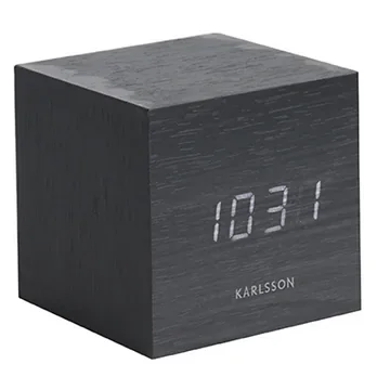 Karlsson Wekker Mini Cube LED Zwart 8 x 8 x 8 cm