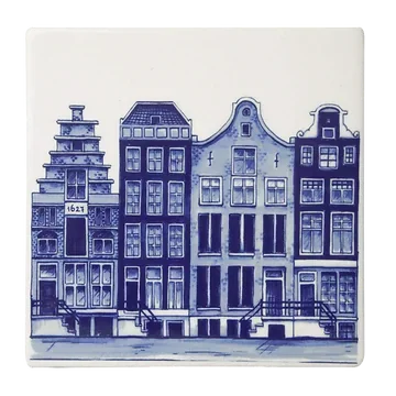 Heinen Delfts Blauw Tegel Grachtenpanden Nr.1 13 cm