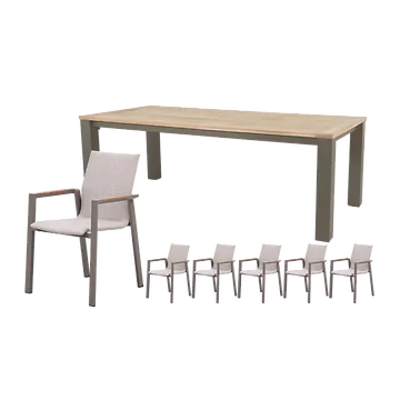 Royal Seasons Diningset 6-zits Solare Espresso