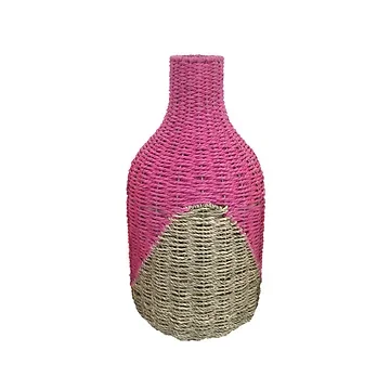 Mand fles roze 45 cm
