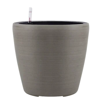 De Bosrand Pot Kunststof met Wielen Brushed Taupe 32 x 31 cm