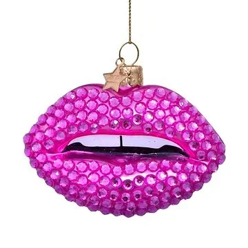 Vondels Kersthanger roze lippen 6.5 cm
