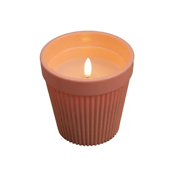 Anna's Collection Buitenkaars in pot 3D vlam roze 11 cm