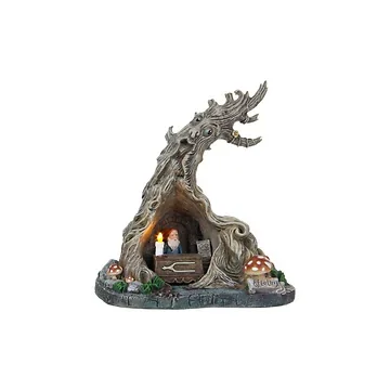 Efteling Muziek kabouter in holle boom 14,5 x 12,5 x 16 cm